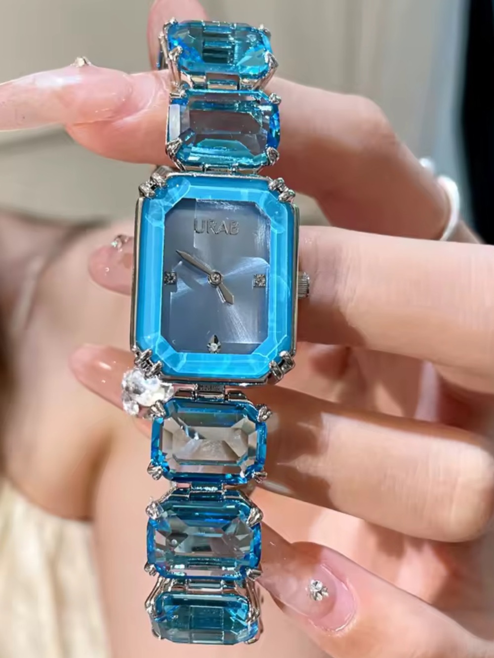 Sparkling Blue Crystal Bracelet Watch by URAE